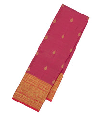 Pink Handloom Kanchipuram Silk Saree With Buttas & Stripes-KA15041-Pink