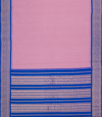 Lavender Handloom Gadwal Cotton Saree With Stripes & Contrast Temple Border-GA0316