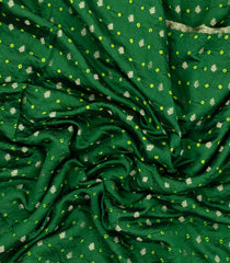 Green Woven Banarasi Crepe Silk Saree With Bandhani Motifs