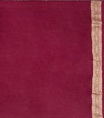 Maroon Woven Synthetic Satin Saree With Floral Zari Motifs-BL4856