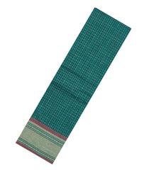 Sea Green Handloom Kanchi Cotton Saree With Checks-KC1788