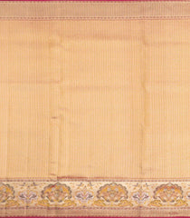 Yellow Handloom Kanchipuram Bridal Silk Saree With Contrast Meena Border-KA16280