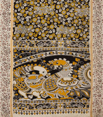 Black Woven Kalamkari Printed Cotton Saree