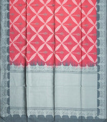 Peach Woven Synthetic Dupion Saree With Floral Jaal Motifs-BL4529