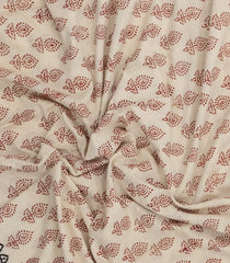 Off White Printed Jaipur Cotton Saree With Printed Floral Motifs-JC1768
