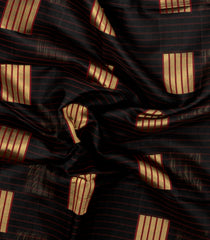 Black Woven Kora Soft Silk Saree With Stripes & Zari Border-SO4757