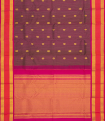Magenta Handloom Kanchipuram Silk Saree With Stripes & Buttas-KA13925