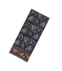 Grey Printed Jaipur Cotton Saree With Floral Motifs-JC1470