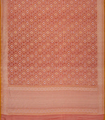 Peach Handloom Organza Soft Silk Saree With Jaal Motifs-SO4133