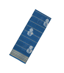 Navy Blue Printed Synthetic Dola Silk Saree With Zari Motifs & Border -SY0351