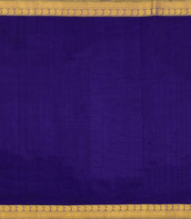 Violet Handloom 9 Yards Silk Cotton Saree With Contrast Border-SC4445
