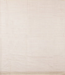 Cream Embroidered Synthetic Linen Saree With Elephant Motifs-SY0561