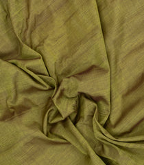 Dark Olive Handloom Gadwal Silk Cotton Saree With Contrast Border -GA0272
