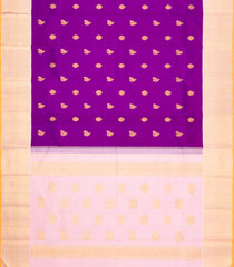Purple Handloom Korvai Kanchipuram Silk Saree With Zari Buttas-KA16856