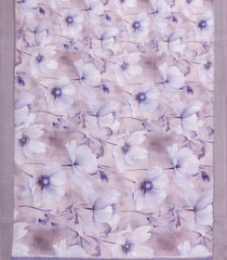 Lavender Printed Synthetic Linen Saree With Floral Motifs-SY0183