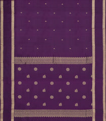 Dark Purple Woven Pure Silk Saree With Zari Buttas-EC2574