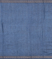 Blue Printed Chanderi Cotton Saree With Zari Border-CC1523
