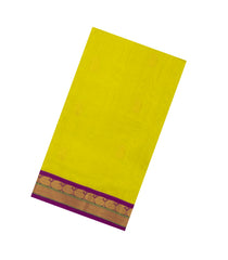 Lime Green Handloom Korvai Silk Cotton Saree With Zari Buttas-SC4977