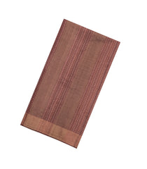 Brown Printed Tussar Silk Saree With Floral Motifs In Border-TU3676