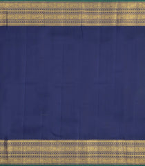 Cream Handloom Korvai Kanchipuram Silk Saree With Diagonal Stripes-KA16063