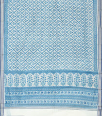 Off White Handloom Chanderi Cotton Saree With Printed Floral Motifs-CC1254