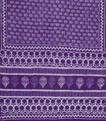 Purple Printed Jaipur Cotton Saree With Floral Motifs-JC1592