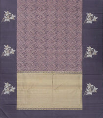 Lilac Handloom Kanchipuram Silk Saree With Serpentine Motifs