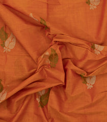 Orange Handloom Village Cotton Saree With Buttas-VC1644