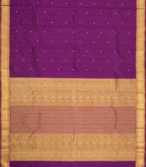 Magenta Handloom Kanchipuram Silk Saree With Zari Buttas & Border-KA16181
