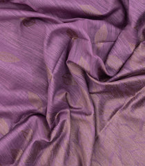 Lilac Woven Art Linen Saree With Leafy Motifs-BL5642