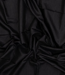 Black Woven Tussar Silk Saree With Contrast Pallu-TU3285