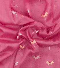 Peach Woven Pure Organza Silk Saree With Zari Buttas-KS1078
