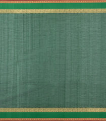 Dark Green Handloom Silk Cotton Saree With Horse Buttas-SC4033
