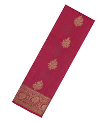 Crimson Woven Tussar Silk Saree With Floral Buttas-TU3591