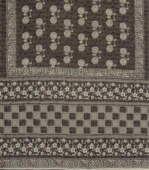 Dark Grey Printed Synthetic Makka Silk Saree With Cycle Motifs-BL5319