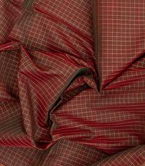 Crimson Handloom Silk Cotton Saree With Checks-SC4296
