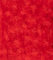 Red Woven Crepe Silk Saree With Printed Floral Motifs-PS0520