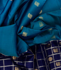 Blue Handloom Soft Silk Saree With Annam Buttas