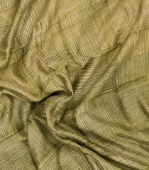 Green Printed Chanderi Cotton Saree With Zari Border-CC1470