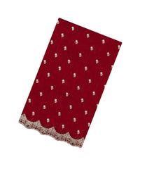 Red Woven Synthetic Blended Saree With Embroidered Motifs-EN2069