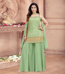 Lime Green Festive Sharara Set-RC5521