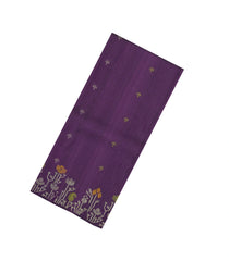 Dark Purple Handloom Soft Tussar Silk Saree With Floral Buttas-TU3734
