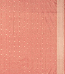 Peach Woven Art Tissue Dupion Saree With Floral Zari Buttas-BL5892