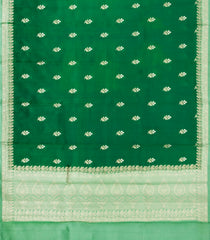 Green Woven Banarasi Poona Silk Saree With Zari Buttas & Contrast Border-BP1030