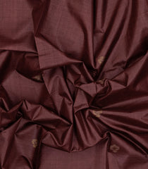 Brown Woven Tussar Silk Saree With Peacock Buttas-TU3277