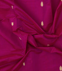 Hot Pink Handloom Silk Cotton Saree With Zari Buttas-SC4261