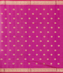 Hot Pink Handloom Silk Cotton Saree With Zari Border-SC4552