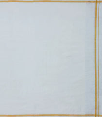 White Handloom Pure Silk 8 Yards Dhoti With Zari Border-CD1548