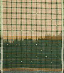 Green Woven Kadappa Cotton Saree With Checks-KN0756