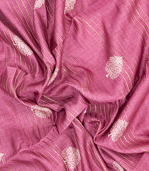Dusty Pink Printed Synthetic Dola Silk Saree With Zari Stripes & Border-SY0387